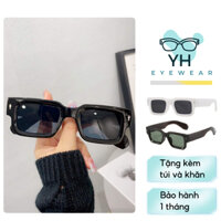 Kính mát gọng vuông chống tia UV400 bảo vệ mắt, đệm mũi thoải mái, khớp nối chắc, mã 507 - Mắt kính YH bảo hành 1 tháng