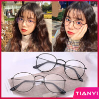 Kính Mắt Hàn Quốc Cho Nữ Kim Loại Kính Mắt Kính Khung Tròn Nữ Sinh Viên Vintage Kính Mắt