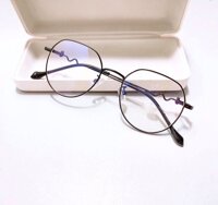 Kính Mắt Hàn Quốc Kim Loại Phong Cách Vintage Thời Trang  - ĐEN
