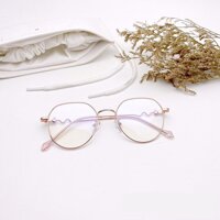 Kính Mắt Hàn Quốc Kim Loại Phong Cách Vintage Thời Trang  - HỒNG
