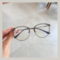Kính mắt không độ gọng kim loại form tròn cao cấp