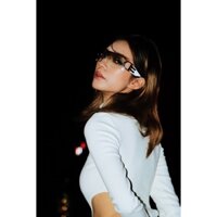 Kính mắt khung lớn Y2K cá tính chống UV màu trắng