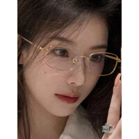Kính mát kiểu dáng tương tự, gọng vàng, gọng vuông, kính cận retro, cảm giác cao cấp, Wang Hedi, chống ánh sáng xanh, phiên bản Hàn Quốc, kính nam retro không kính, gọng vuông unisex cho phụ nữ