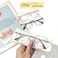 Kính mắt kim loại vuông đa giác mảnh titan dẻo Cr kính cận kính thời trang 1996eyewear