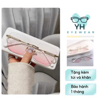 Kính mát má hồng thời trang, bảo vệ mắt, đệm mũi thoải mái, khớp nối chắc, mã 1118 - Mắt kính YH bảo hành 1 tháng