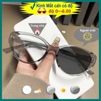 Kính Mát Mắt Mèo Kính Cận Có Độ Chống Tia UV Ánh Sáng Xanh Kính Đổi Màu Khi Ra Nắng Nam Nữ Thời Trang (Cắt Cận Thị Ống Kính)-1.0/-2.0/-3.0/-4.0/-5.0/-6.0