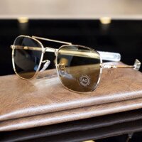 Kính mát Nam AO Cao cấp, mắt Polarized phân cực, gọng thép 316L siêu bền, Full box, Khăn lau kính, Thẻ bảo hành 1 năm