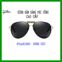 Kính mát nam cao cấp, mắt kính POLARIZED, kính dáng phi công ôm mắt
