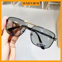Kính mát nam cao cấp tròng kính đổi màu khi đi ra nắng - Mắt kính chống tia UV viền kim loại BDAUDI611 - Tặng kèm hộp da