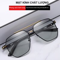 Kính Mắt nam KM031 lái xe - đi du lịch - câu cá ngoài trời kính râm phân cực đặc biệt thay đổi màu gọng thép