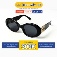 Kính mát nam nữ LILYEYEWEAR kính mắt oval chất liệu nhựa cao cấp chống UV400 kiểu dáng màu sắc hiện đại thời trang 20394