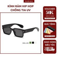 Kính mát nam nữ tạo thời trang chống tia UV400 đi đường gọng đen bản to - C507
