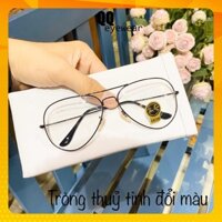 Kính mát nam nữ tròng thủy tinh ĐỔI MÀU đi ngày và đêm chống UV400 chống chói thiết kế form tròn dễ đeo