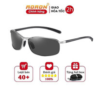 Kính Mát Nam Phân Cực Lái Xe Ngày Và Đêm, Chống Tia UV400 AK016 - AORON - Gọng Bạc,Mắt Đen