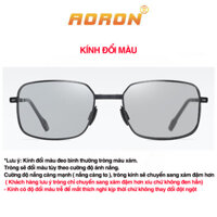 Kính Mát Nam Thời Trang, Mắt Vuông Tròng Phân Cực Đổi Màu Chống Lóa Đi Đêm, Gọng Kính Gập Tiện Lợi AK026 - AORON - Mắt Đen, Đổi Màu