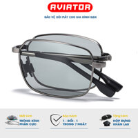 Kính Mát Nam Thời Trang AVIATORAORON Mắt Vuông Tròng Phân Cực, Gọng Kính Gập Tiện Lợi AK615