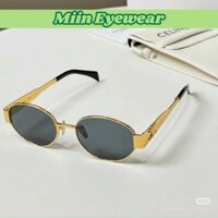 Kính mát nữ CeL dáng mắt oval gọng hợp kim xước thời trang chống tia UV400 Miin Eyewear M8122