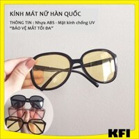 Kính mát nữ Hàn Quốc, kính mắt nữ gọng tròn chống tia UV 3 màu KFI Shop