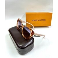 Kính mát nữ LV 58029 gọng mắt mèo màu hồng nâu, trắng , đen tặng khăn