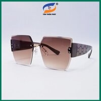 Kính mát nữ mắt không viền màu đen khói, nâu trà, tím TTP2206. Tròng Polycarbon chống nắng và tia UV, gọng ôm mặt