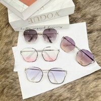 Kính mát nữ miumiu 8377 gọng lục giác cực dễ thương màu má hồng , xanh nhạt , khói tím tặng khăn