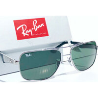 Kính mát Ray Ban Chrome 60mm AVIATOR Squared G-15 màu xanh xám mới RB3483 004/71