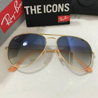 Kính mát Ray-Ban RB3026 chính hãng với kính màu xanh gradient và gọng vàng
