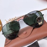 Kính mát Rayban Aviator mắt đen gọng đen matte mã RB3025 L2823 58