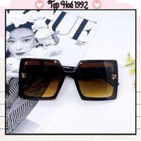 Kính mát thời trang gọng vuông bản lớn màu nâu trà hàng thiết kế cao cấp đi chơi- dự tiệc- đi biển chống tia uv400