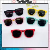 Kính mát thời trang mắt vuông gọng dẻo chống tia uv, ánh sáng xanh cho bé trai bé gái 1-7 tuổi, kính chống bụi đi biển