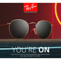 🔥Kính mát thời trang 👓 Mắt Kính Rayban rb3447 Round Metal kính râm chính hãng, thiết kế dễ đeo bảo vệ mắt