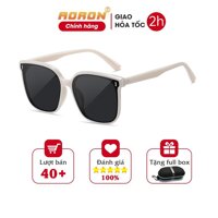 Kính Mát Thời Trang Nam Nữ, Mắt Kính Vuông Thời Thượng, Tròng Kính Phân Cực Chống Loá Chống Chói AK029 AORON - Gọng Trắng, M.Đen-PC