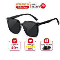 Kính Mát Thời Trang Nam Nữ, Mắt Kính Vuông Thời Thượng, Tròng Kính Phân Cực Chống Loá Chống Chói AK029 AORON - Gọng Đen,Mắt Đen -PC