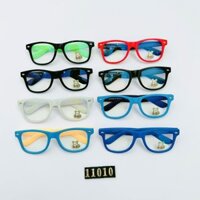 Kính mắt trẻ em gọng nhựa dẻo chống gãy, tròng trong suốt chống bụi, chống tia UV dễ thương dành cho bé trai gái