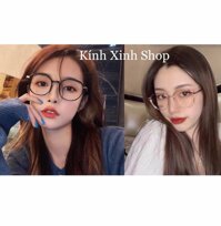 Kính Mắt Tròn Gọng Kim Loại Tăm Hàn Quốc Cao Cấp Chống Ánh Sáng Xanh Kèm Phụ Kiện Hộp Đựng và Khăn Lau - TRẮNG