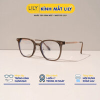 Kính mắt tròn nam nữ LILY EYE WEAR chất liệu nhựa cao cấp càng kính kim loại thanh mảnh nhiều màu 80452