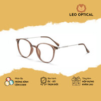 Kính mắt tròn oval bầu gọng cận siêu nhẹ càng tăm thanh mảnh chắc chắn LEO OPTICAL 83047
