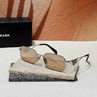 Kính mát unisex prada gọng chữ nhật nhỏ màu xi vàng , xi bạc, nâu , khói tím tặng khăn