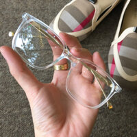 Kính Mắt vuông trong suốt gọng kim loại form nhỏ