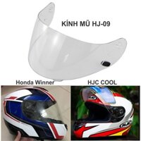Kính nón bảo hiểm fullface, dùng cho mũ HJC COOL, Honda winner, mã HJ-09, kính trong suốt
