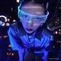 Kính phát sáng LED chụp ảnh hot trên mạng đầy màu sắc Công nghệ Tương Lai Bungee Cyberpunk Kính bảo hộ trẻ em khoa học viễn tưởng