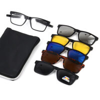 Kính Râm Cận Thể Thao Dây Đeo TR90 Clip On Phân Cực Polarized 2 Trong 1 Bộ 5 Kẹp Cao Cấp 2502A