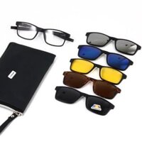 Kính Râm Cận Thể Thao Dây Đeo TR90 Clip On Phân Cực Polarized 2 Trong 1 Bộ 5 Kẹp Cao Cấp 2503A