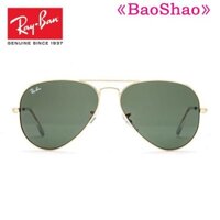 Kính Râm Chính Hãng Ray / Ban 3025 L0205 Gọng Vàng Xanh Lá 58mm Ohrinina