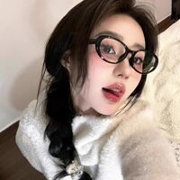 Kính râm gọng mắt mèo có khung màu đen thời trang Hàn Quốc Kính mắt hình bầu dục nữ
