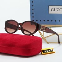 Kính râm GUCCI phong cách mới Châu Âu Mỹ Hợp thời trang HT4117 Kính râm khung hẹp độc đáo thông thường