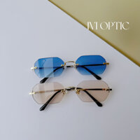 Kính râm không viền trong suốt Andree càng kim loại mảnh dáng vuông,Kính mát không gọng tròng uv400 IVI OPTIC