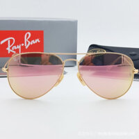 Kính râm kim loại Ray-Ban phi công nguyên bản RB3025/3026 nữ ống kính thủy tinh màu hồng nam TOBB