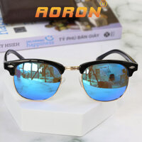 Kính Râm, Kính Mát Nam, Kính Thời Trang Nam Nữ Tròng Kính Polarized Chống Chói Chất Liệu Magie AK005 - Aoron - Gọng Đen, Mắt Xanh