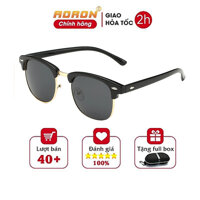 Kính Râm, Kính Mát Nam, Kính Thời Trang Nam Nữ Tròng Kính Polarized Chống Chói Chất Liệu Magie AK005 - Aoron - Gọng Đen, Mắt Đen